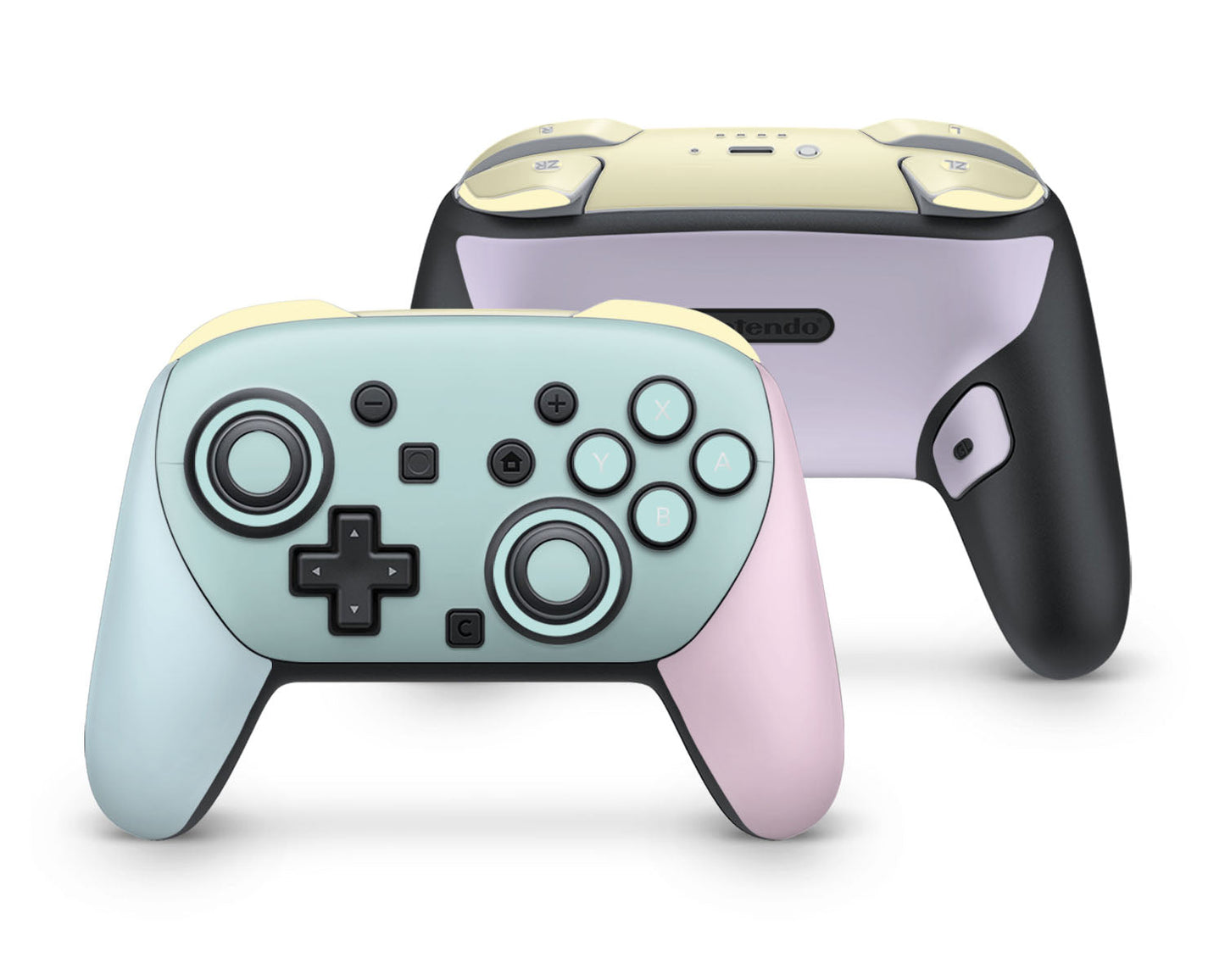 Lux Skins Nintendo Switch 2 Pro Controller Seafoam Retro 80s Pastel BlockingSkins - Solid Colours Colour Blocking Skin
