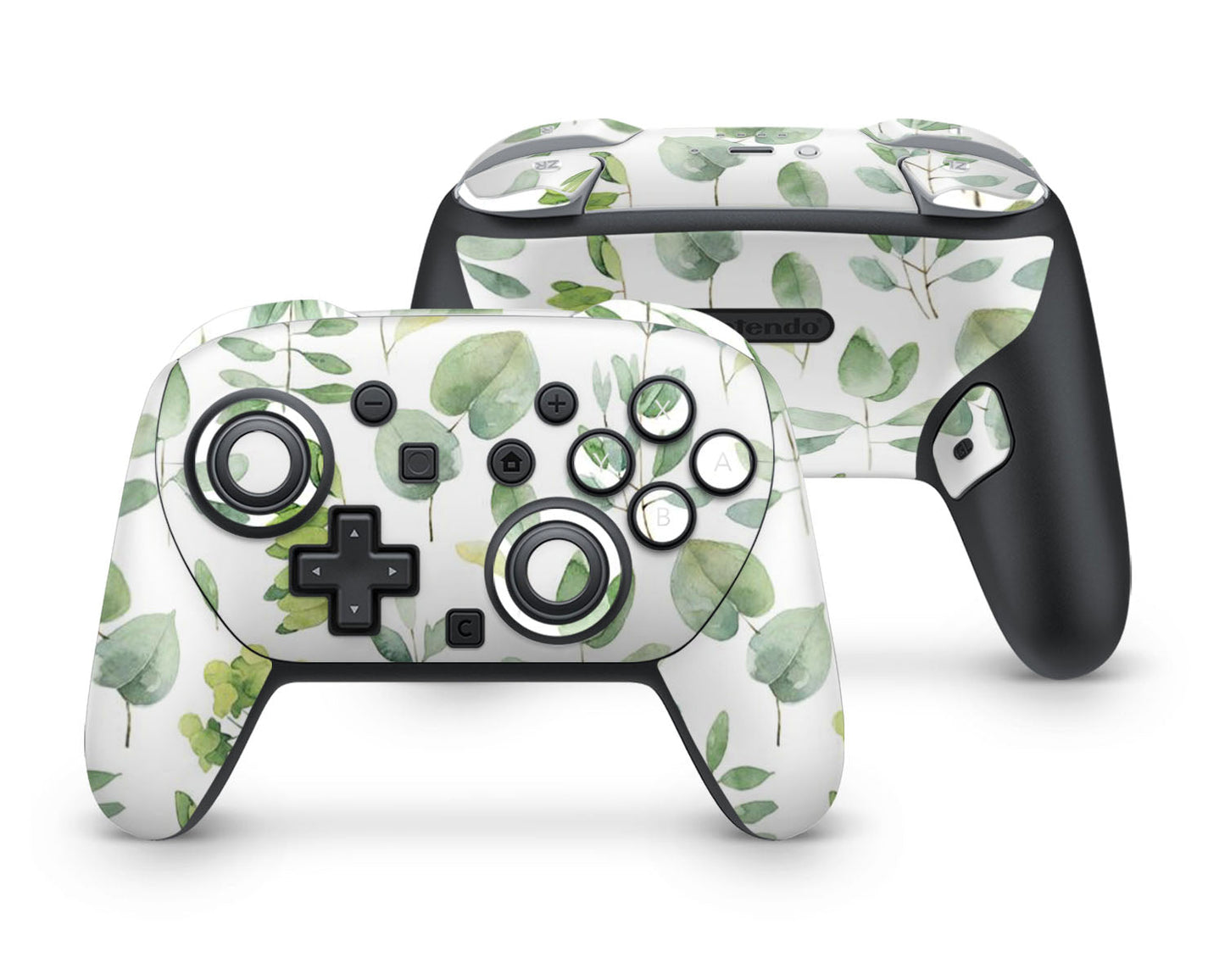 Lux Skins Nintendo Switch 2 Pro Controller Watercolor Green Leaf PatternSkins - Art Artwork Skin
