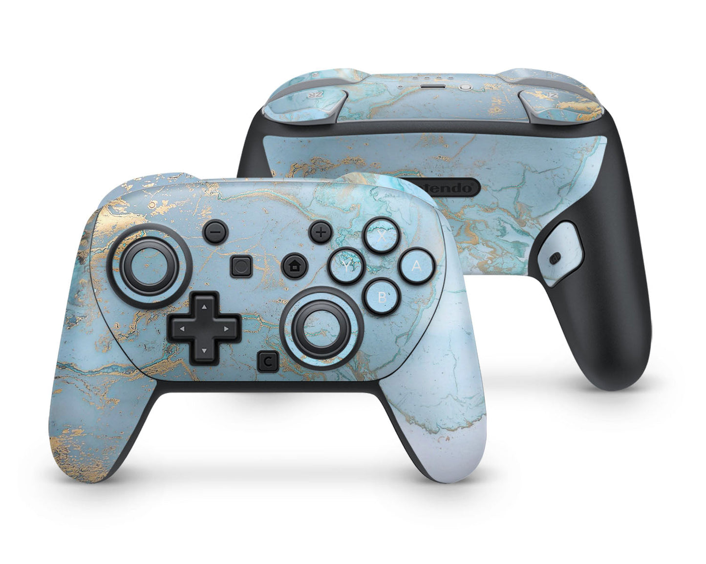 Lux Skins Nintendo Switch 2 Pro Controller Blue MarbleSkins - Pattern Marble Skin