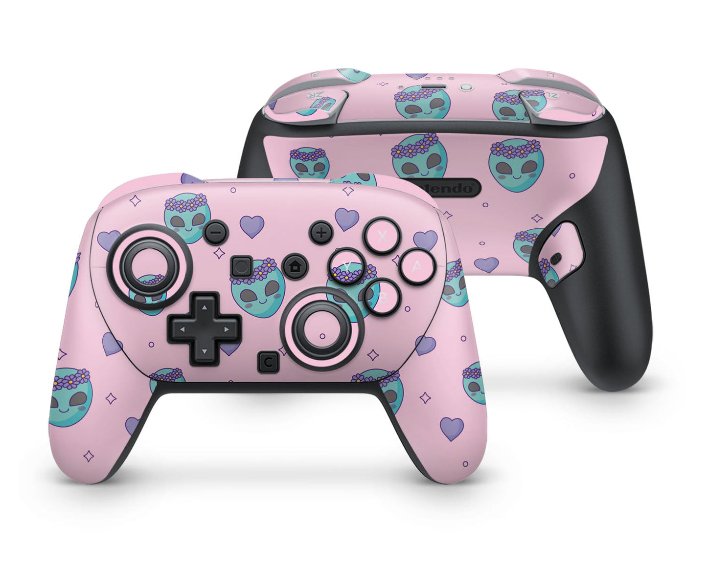 Lux Skins Nintendo Switch 2 Pro Controller Pink Alien UFOSkins - Art Cute Skin