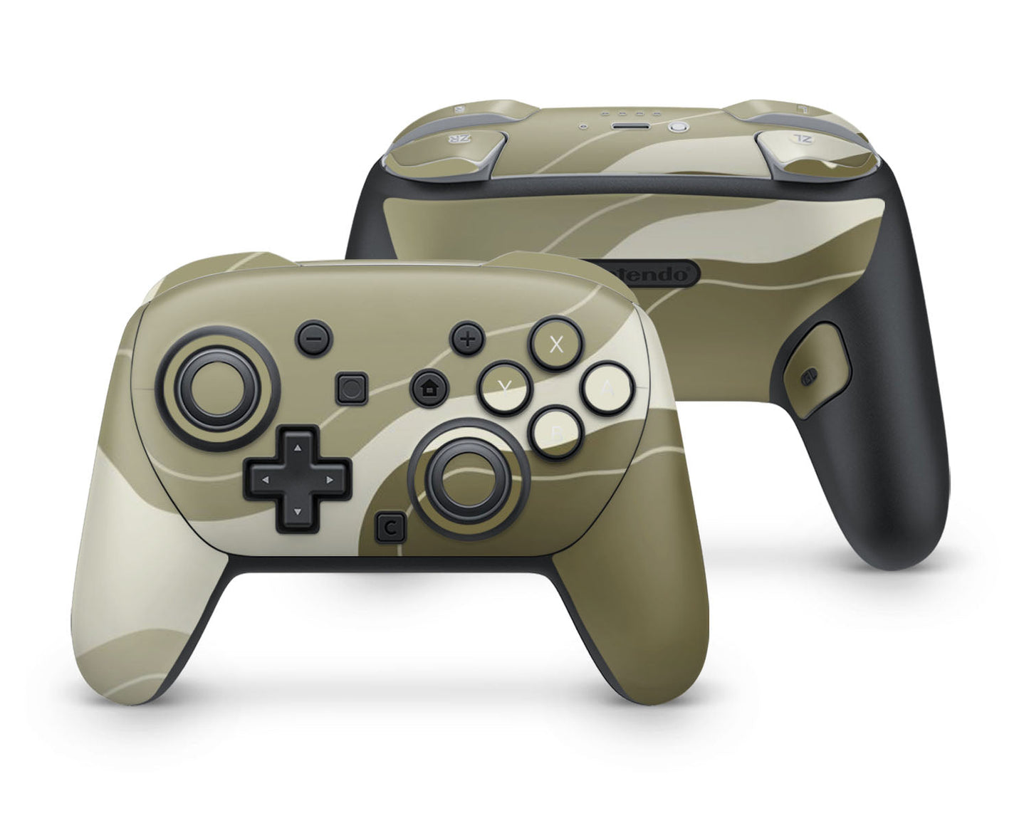Lux Skins Nintendo Switch 2 Pro Controller Wild Sage Khaki ForestSkins - Pattern Abstract Skin