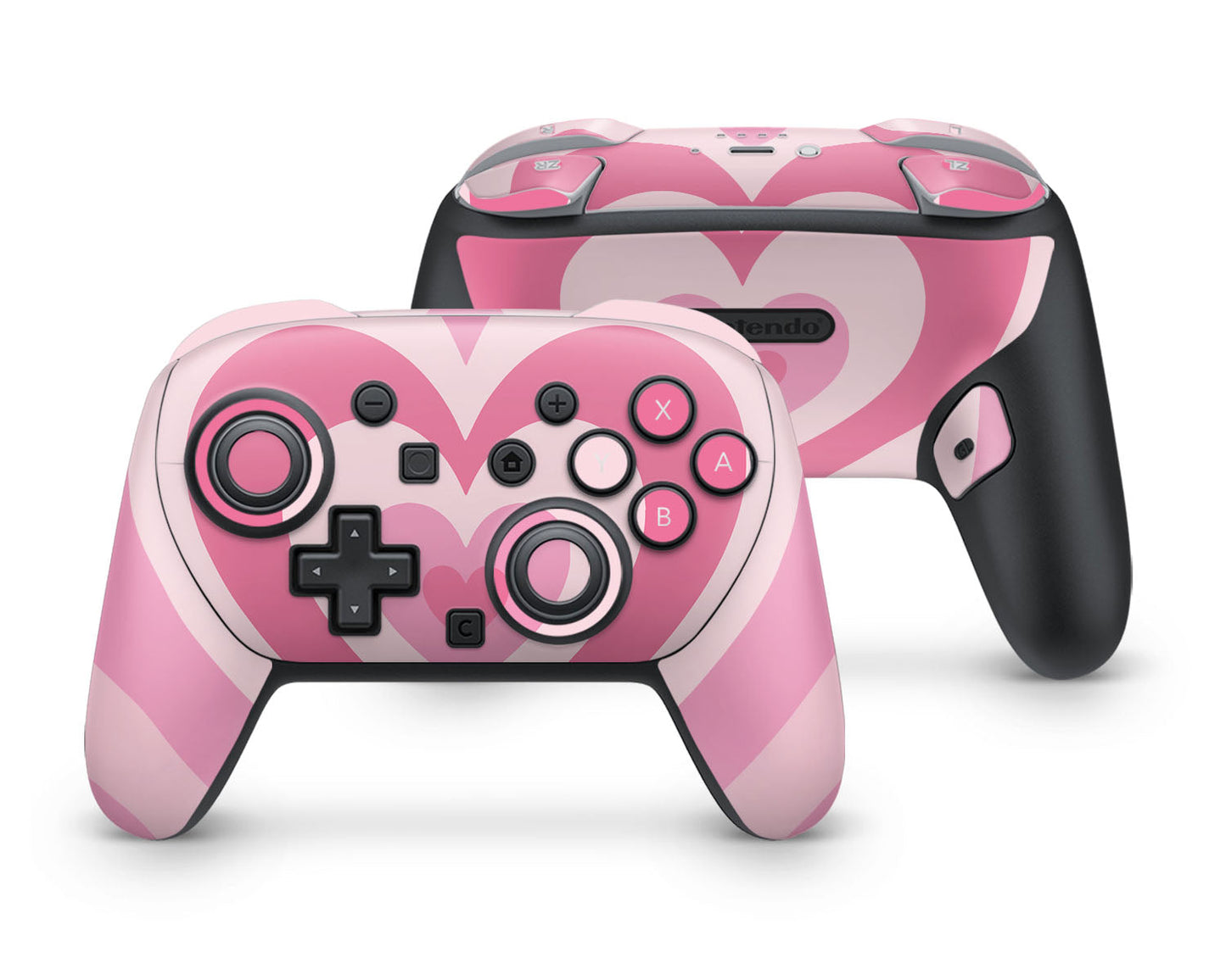 Lux Skins Nintendo Switch 2 Pro Controller Pink Retro HeartsSkins - Art Solid Colours Skin