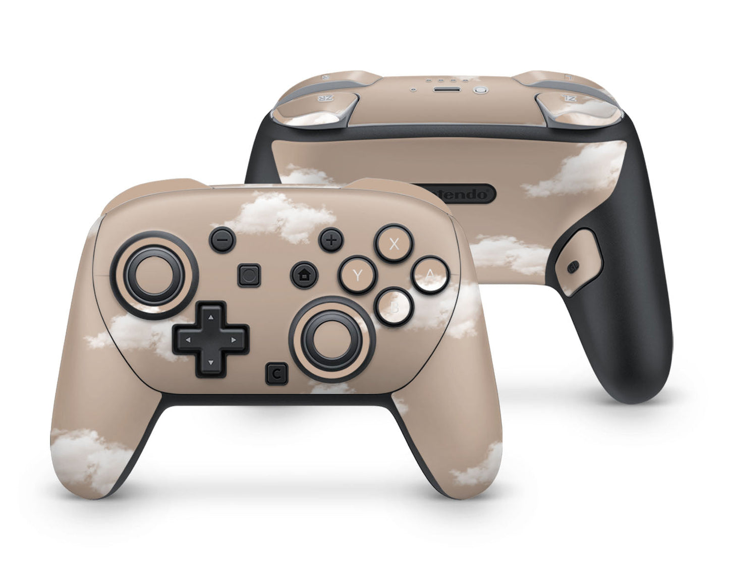Lux Skins Nintendo Switch 2 Pro Controller Beige CloudsSkins - Art Clouds Skin