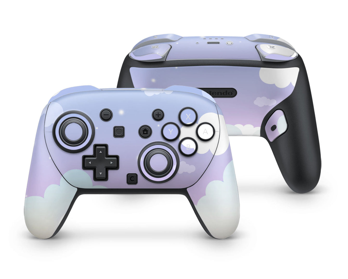 Lux Skins Nintendo Switch 2 Pro Controller Purple Dreamy CloudsSkins - Art Clouds Skin
