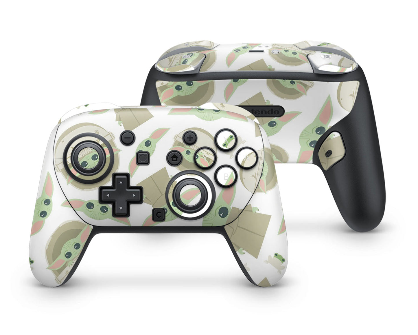 Lux Skins Nintendo Switch 2 Pro Controller Green Baby Yoda PatternSkins - Pop culture Star Wars Skin