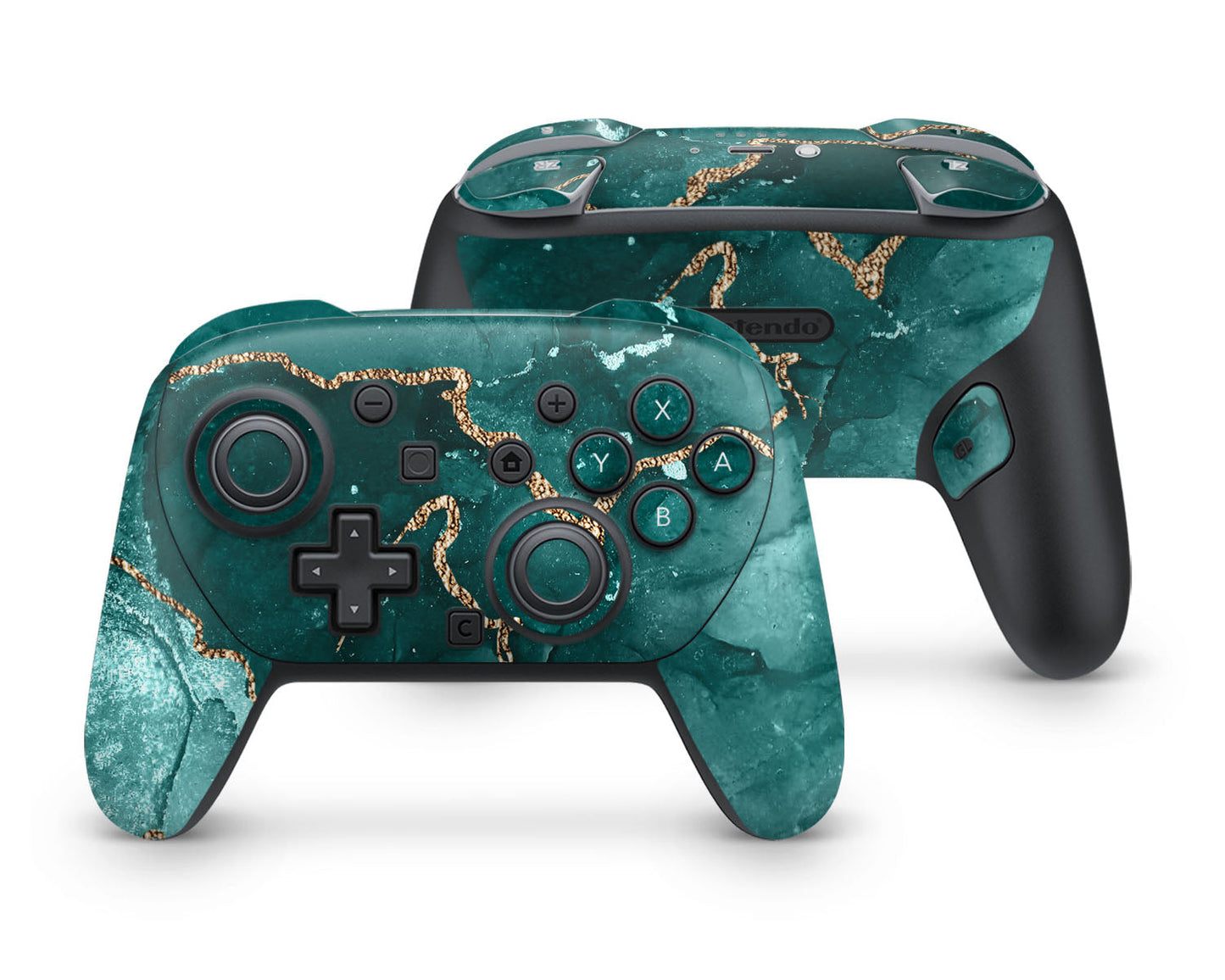 Lux Skins Nintendo Switch 2 Pro Controller Ethereal Green MarbleSkins - Pattern Marble Skin