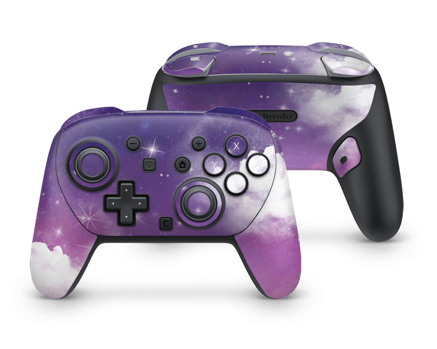 Lux Skins Nintendo Switch 2 Pro Controller Purple Night CloudsSkins - Art Clouds Skin