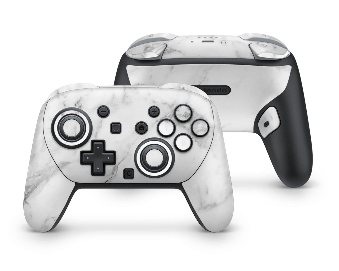 Lux Skins Nintendo Switch 2 Pro Controller White MarbleSkins - Pattern Skin