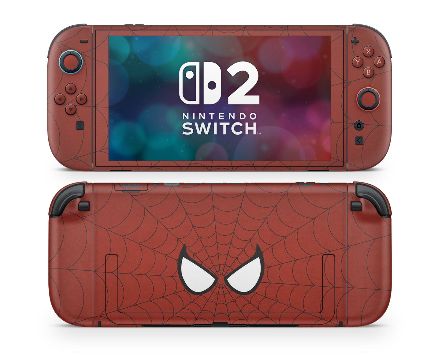 Lux Skins Nintendo Switch 2 Red Spiderman Webbing Joycons Only Skins - Pop culture Spiderman Skin
