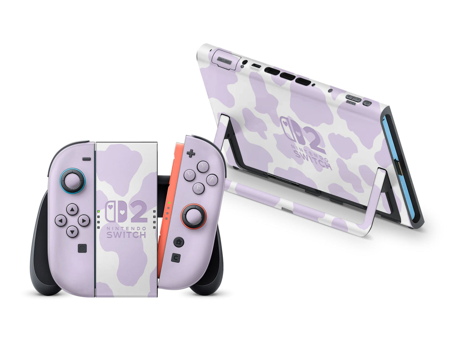 Purple Cow Print Nintendo Switch 2 Skin
