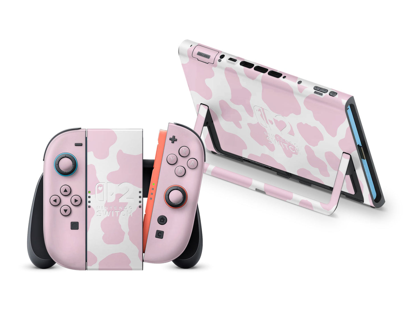 Strawberry Milk Cow Print Nintendo Switch 2 Skin