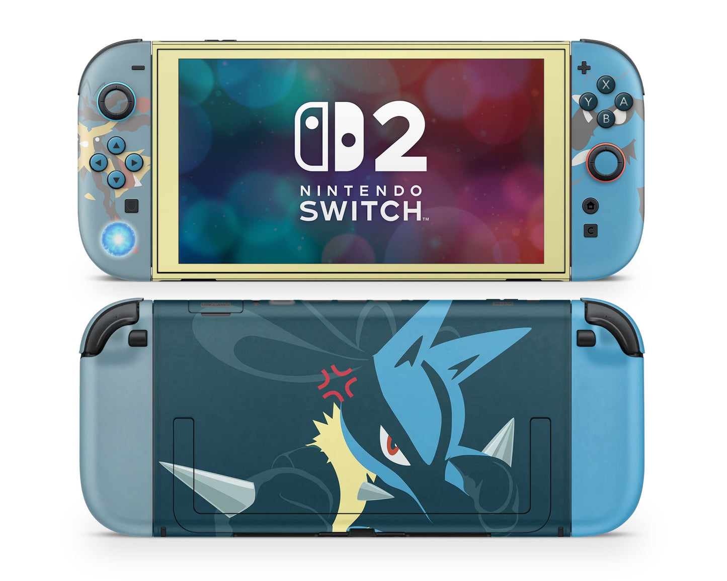 Lux Skins Nintendo Switch 2 Pokemon Lucario Joycons Only Skins - Pop culture Pokemon Skin