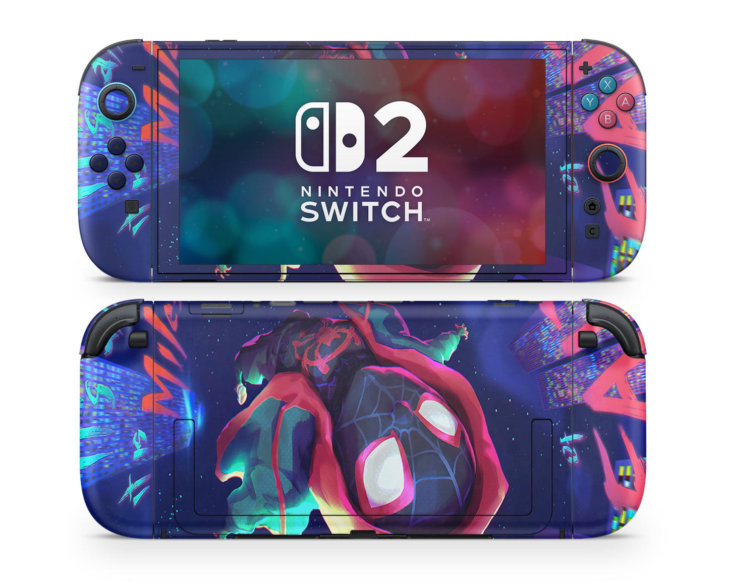 Lux Skins Nintendo Switch 2 Spiderman Spiderverse Miles Morales Joycons Only Skins - Pop culture Spiderman Skin