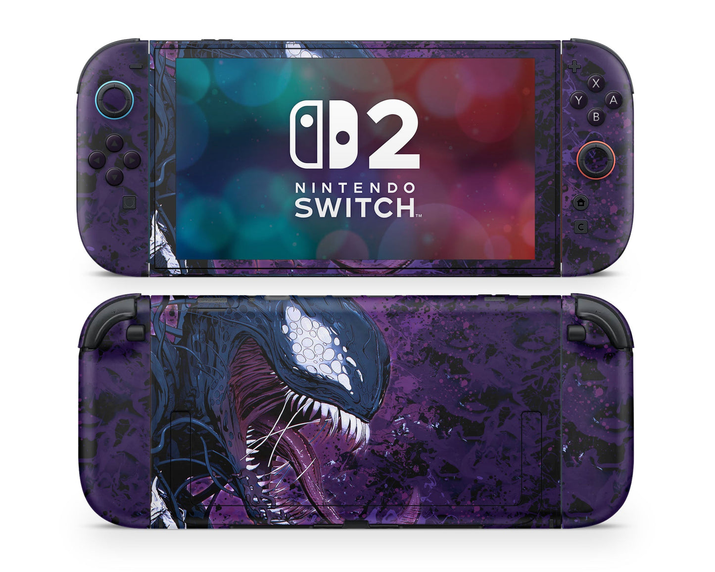 Lux Skins Nintendo Switch 2 Purple Venom Joycons Only Skins - Pop culture Spiderman Skin