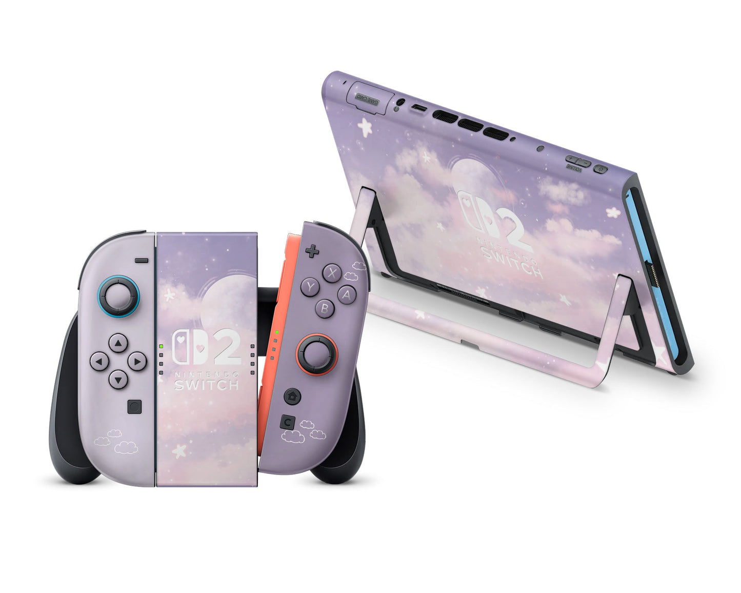 Purple Clouds Nintendo Switch 2 Skin