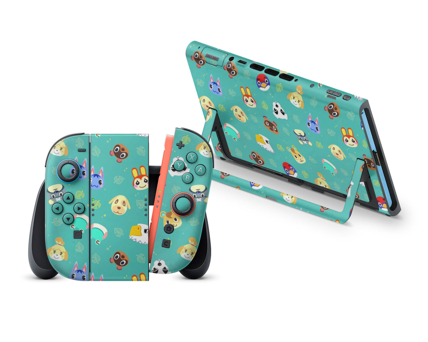 Teal Animal Crossing Campers Nintendo Switch 2 Skin