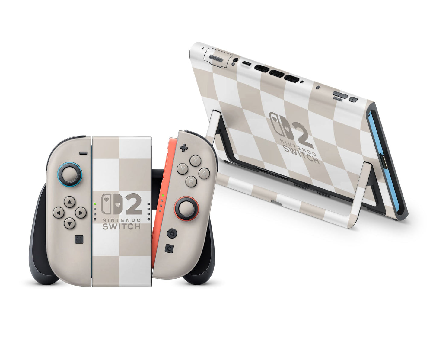 Checkered Beige Nintendo Switch 2 Skin