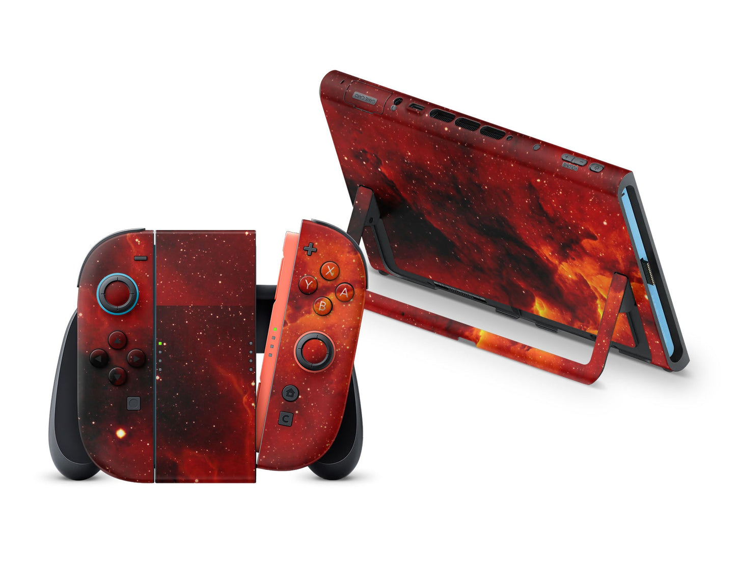 Red Stardust Galaxy Nintendo Switch 2 Skin