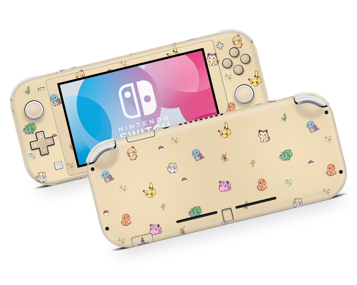 Lux Skins Nintendo Switch Lite Cosy Pokemon Pattern Full Set +Tempered Glass Skins - Pop culture Pokemon Skin