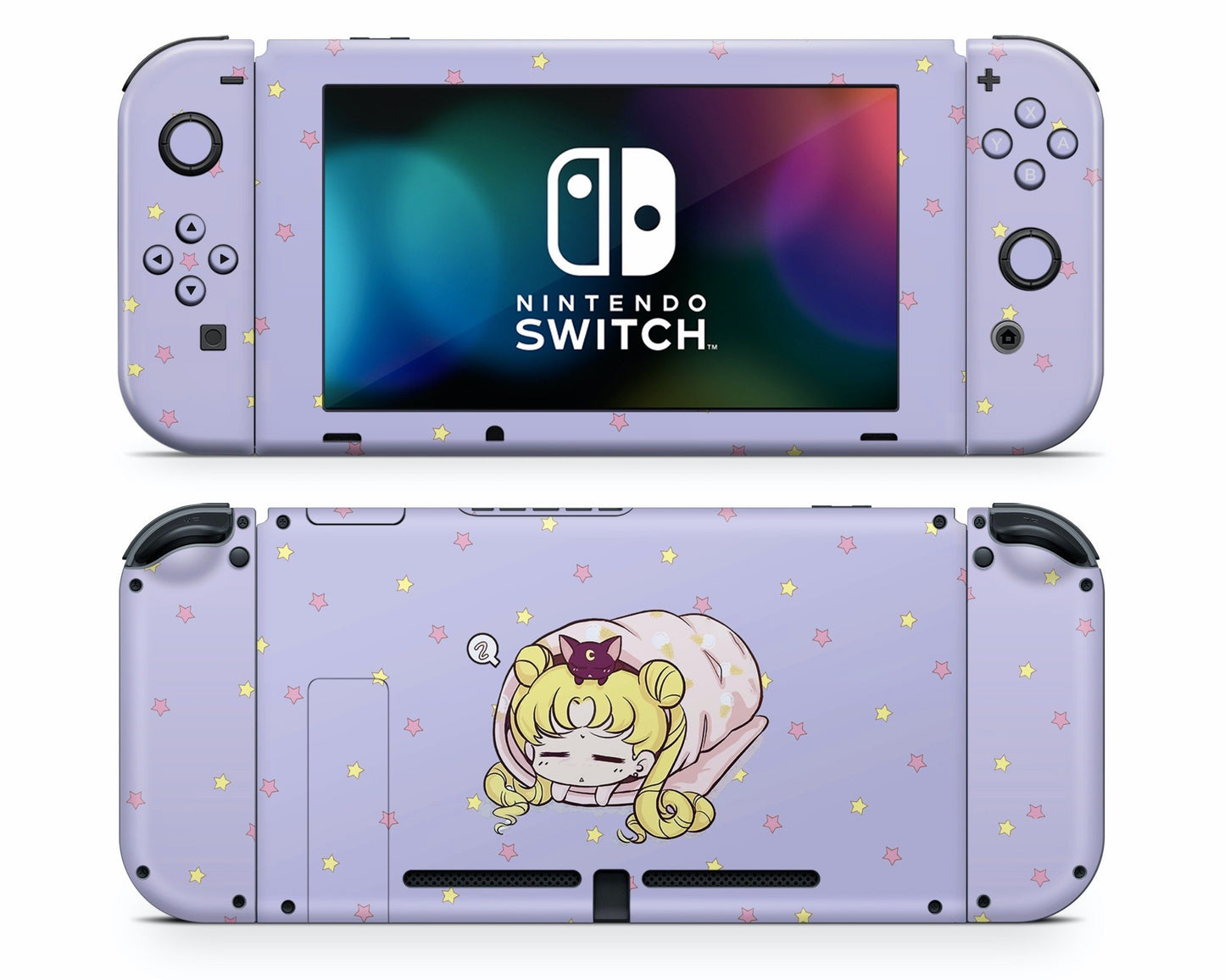 Lux Skins Nintendo Switch Sleeping Sailor Moon Pastel Lavender Full Set Skins - Pop culture Sailor Moon Skin