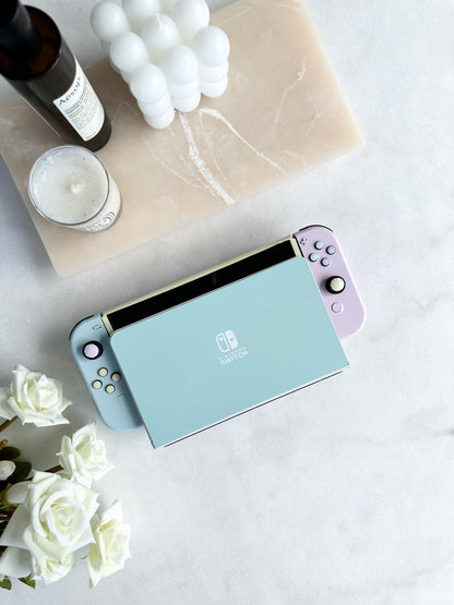 Seafoam Retro 80s Pastel Blocking Nintendo Switch Skin