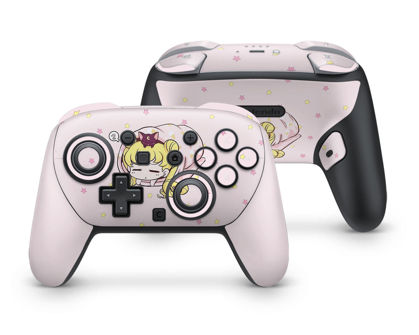 Lux Skins Nintendo Switch 2 Pro Controller Sleeping Sailor Moon Pastel PinkSkins - Pop culture Sailor Moon Skin