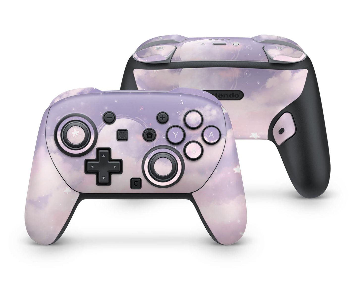 Lux Skins Nintendo Switch 2 Pro Controller Purple CloudsSkins - Art Clouds Skin
