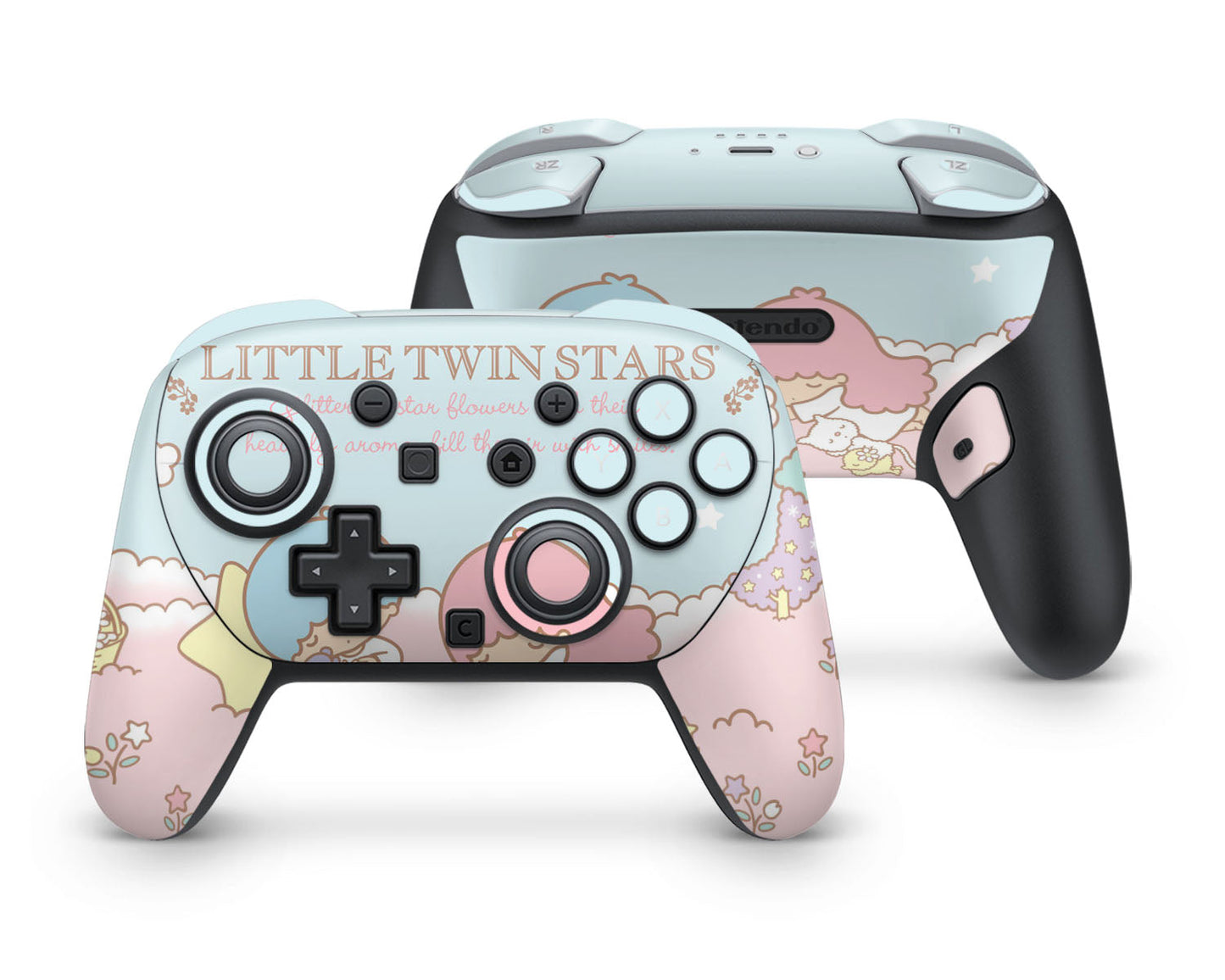 Lux Skins Nintendo Switch 2 Pro Controller Little Twin Stars Dreamy WhiteSkins - Pop culture My Little Twin Star Skin