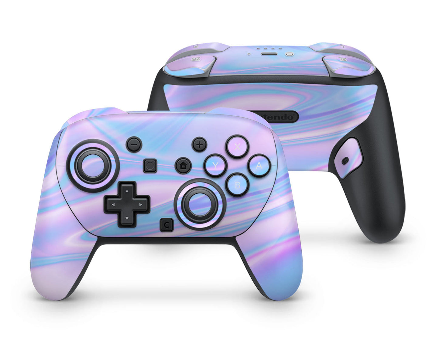 Lux Skins Nintendo Switch 2 Pro Controller Purple Holographic Opal IridescentSkins - Solid Colours Gradient Skin