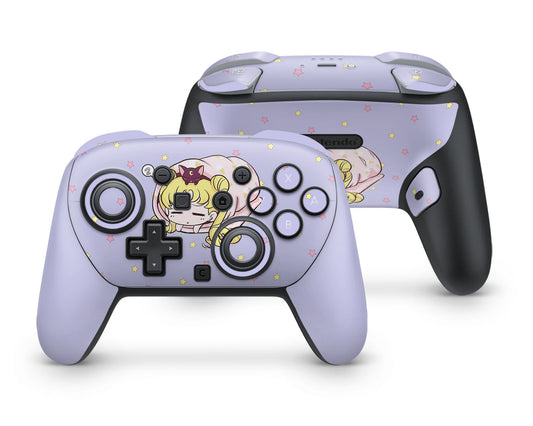 Lux Skins Nintendo Switch 2 Pro Controller Sleeping Sailor Moon LavenderSkins - Pop culture Sailor Moon Skin