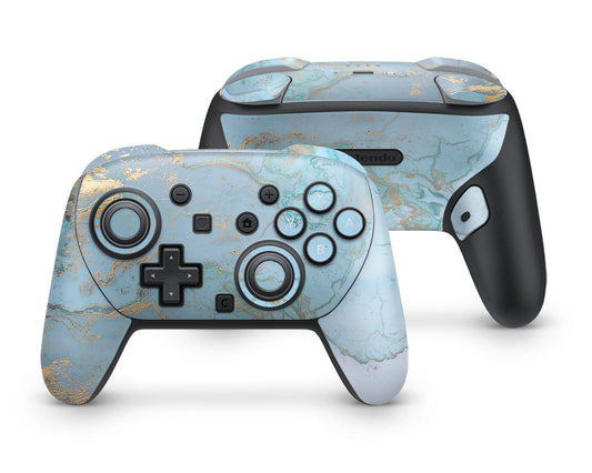 Lux Skins Nintendo Switch 2 Pro Controller Blue MarbleSkins - Pattern Marble Skin