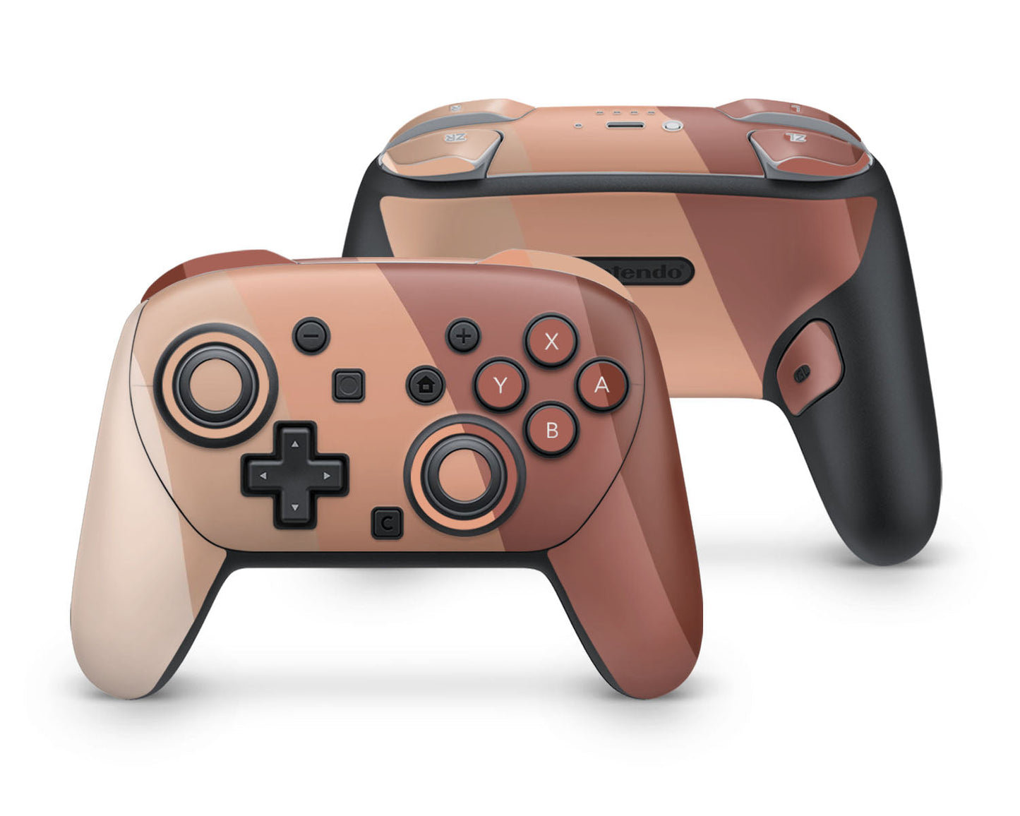 Lux Skins Nintendo Switch 2 Pro Controller Beige Neutral Sand Wave Color BlockingSkins - Solid Colours Colour Blocking Skin