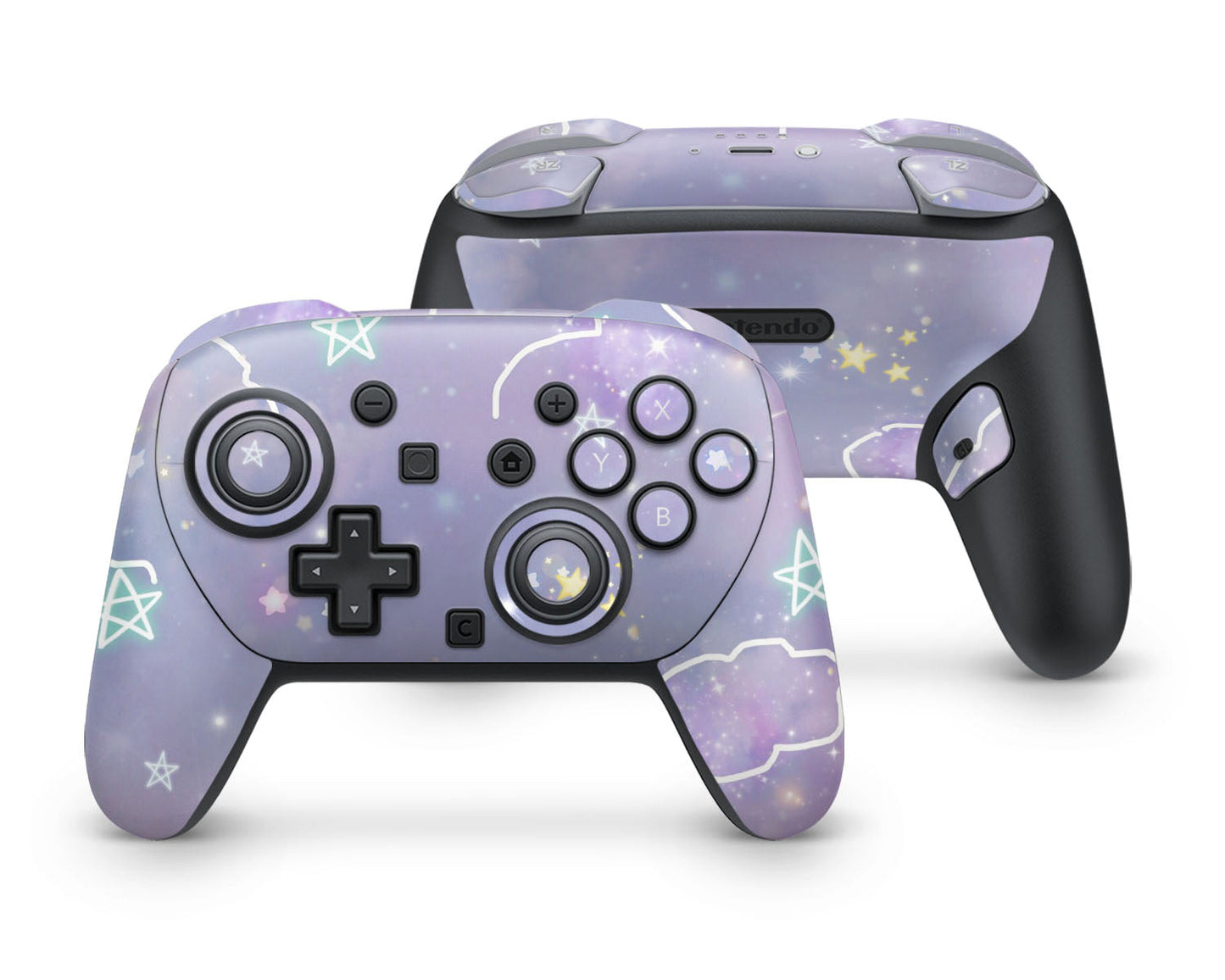 Lux Skins Nintendo Switch 2 Pro Controller Pastel Purple GalaxySkins - Pattern Galaxy Skin