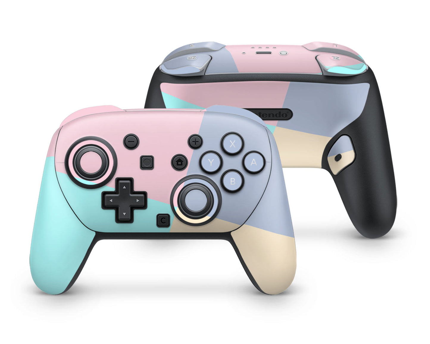 Lux Skins Nintendo Switch 2 Pro Controller Memphis Sweet Pastel Retro 80s Color BlockingSkins - Solid Colours Colour Blocking Skin