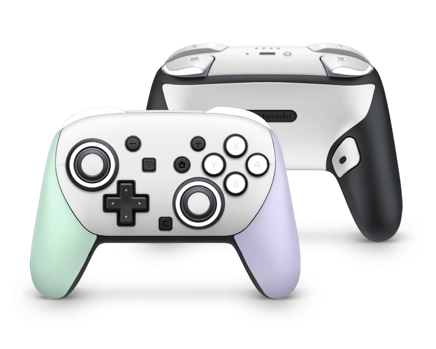 Lux Skins Nintendo Switch 2 Pro Controller Retro Mint Purple Disco GamingSkins - Solid Colours Colour Blocking Skin