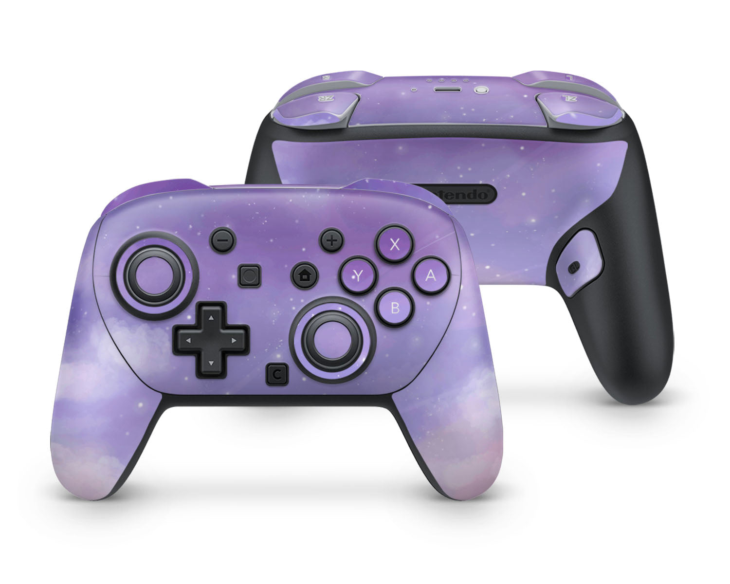 Lux Skins Nintendo Switch 2 Pro Controller Misty Lavender CloudsSkins - Art Clouds Skin
