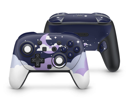Lux Skins Nintendo Switch 2 Pro Controller Dark Dreamy Night Clouds PurpleSkins - Art Clouds Skin