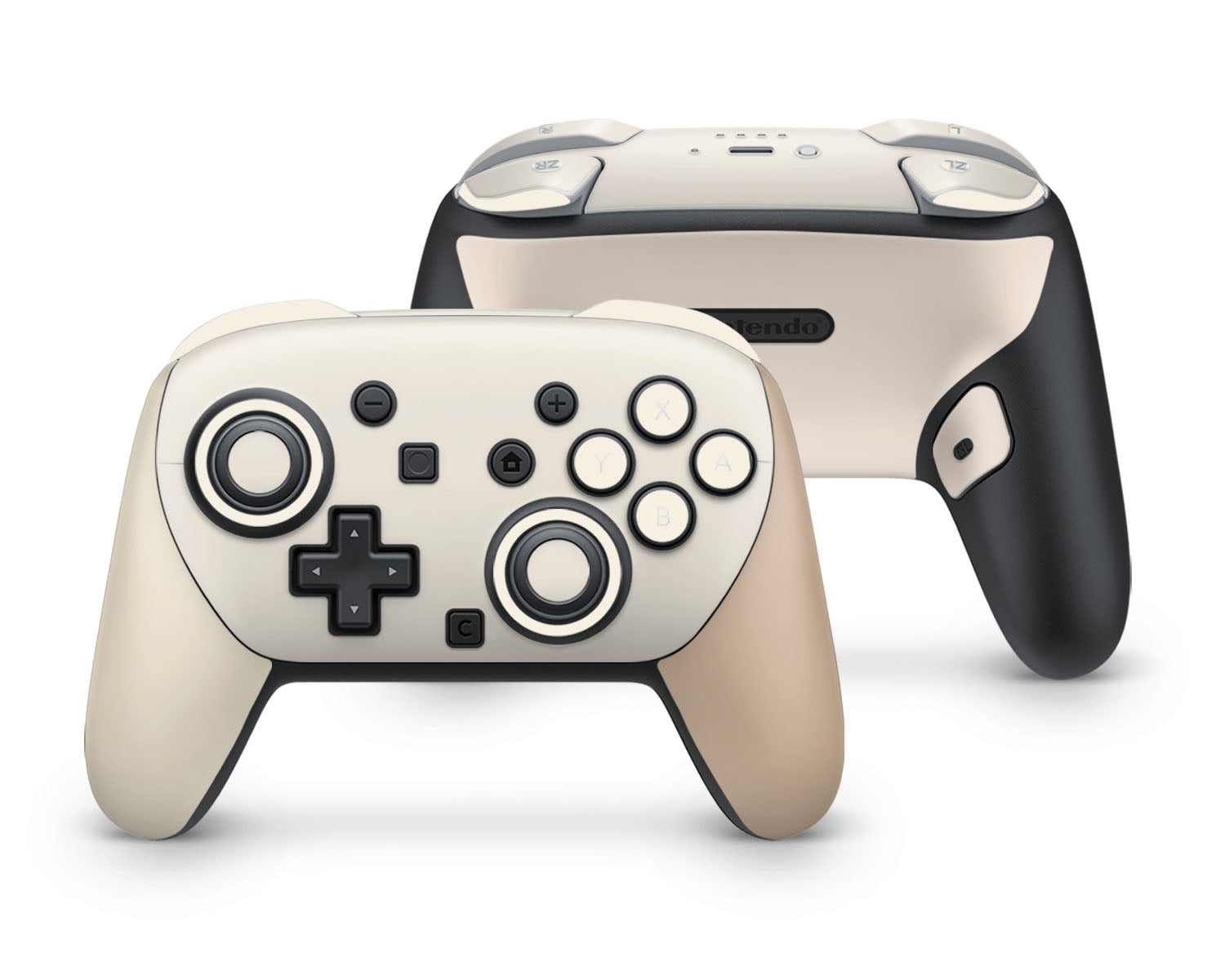 Lux Skins Nintendo Switch 2 Pro Controller Creme CaramelSkins - Solid Colours Colour Blocking Skin