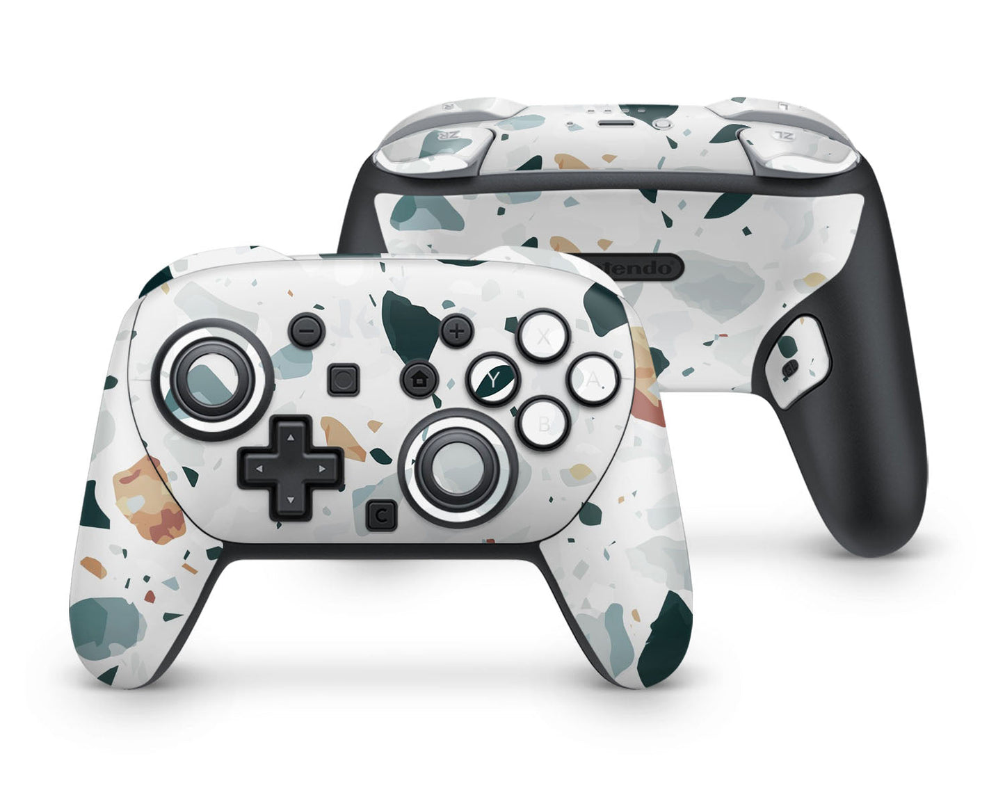 Lux Skins Nintendo Switch 2 Pro Controller Ice TerrazzoSkins - Pattern Marble Skin