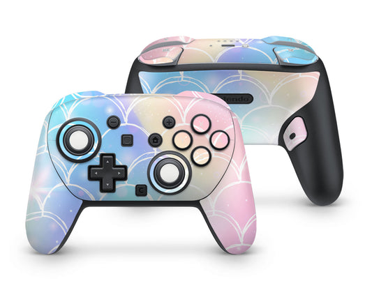 Lux Skins Nintendo Switch 2 Pro Controller Iridescent Pastel MermaidSkins - Pattern Abstract Skin