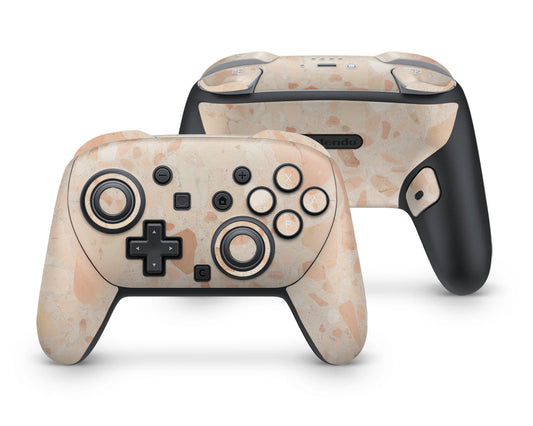 Lux Skins Nintendo Switch 2 Pro Controller Rosy Blush TerrazzoSkins - Pattern Marble Skin