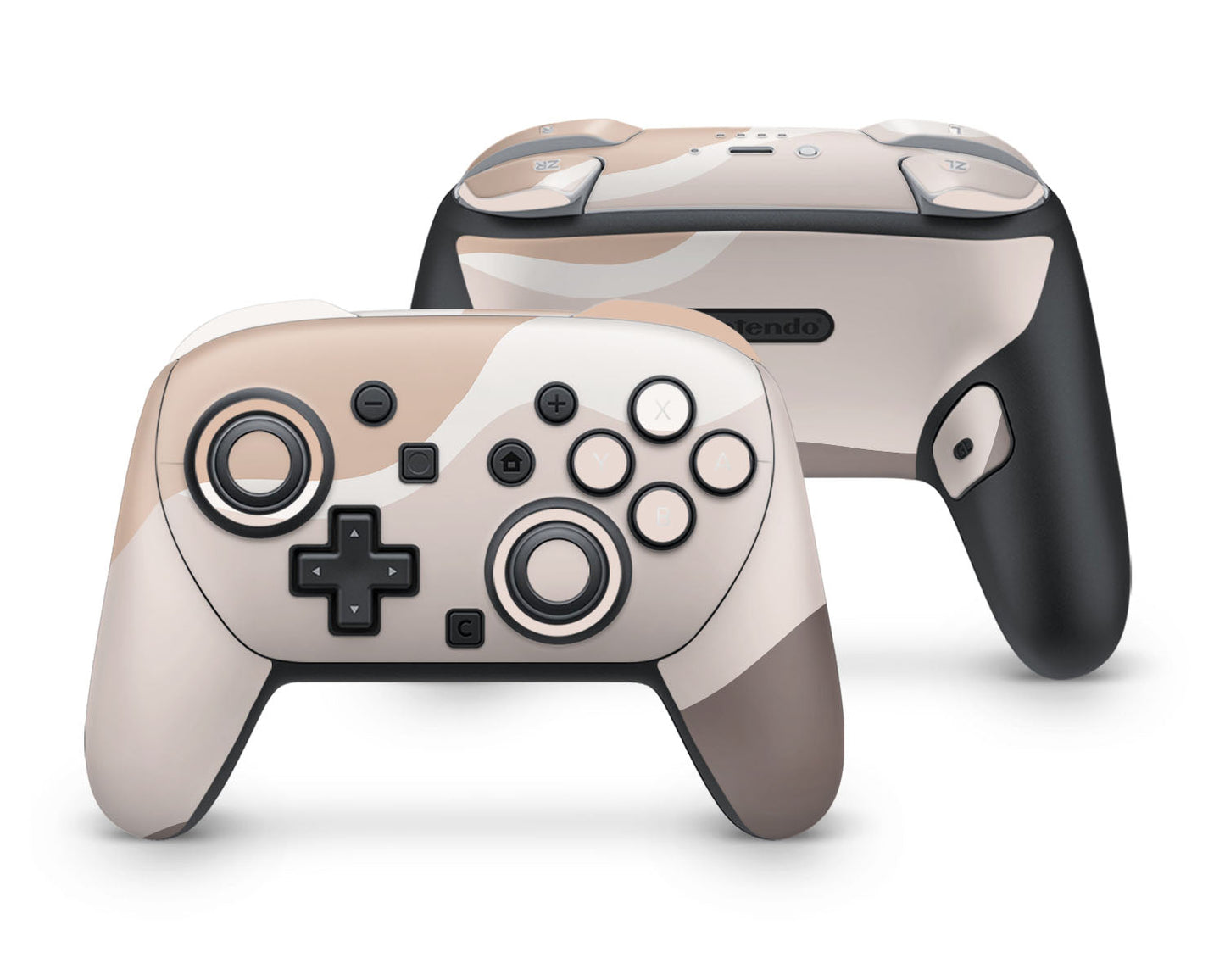 Lux Skins Nintendo Switch 2 Pro Controller Beige WaveSkins - Solid Colours Colour Blocking Skin