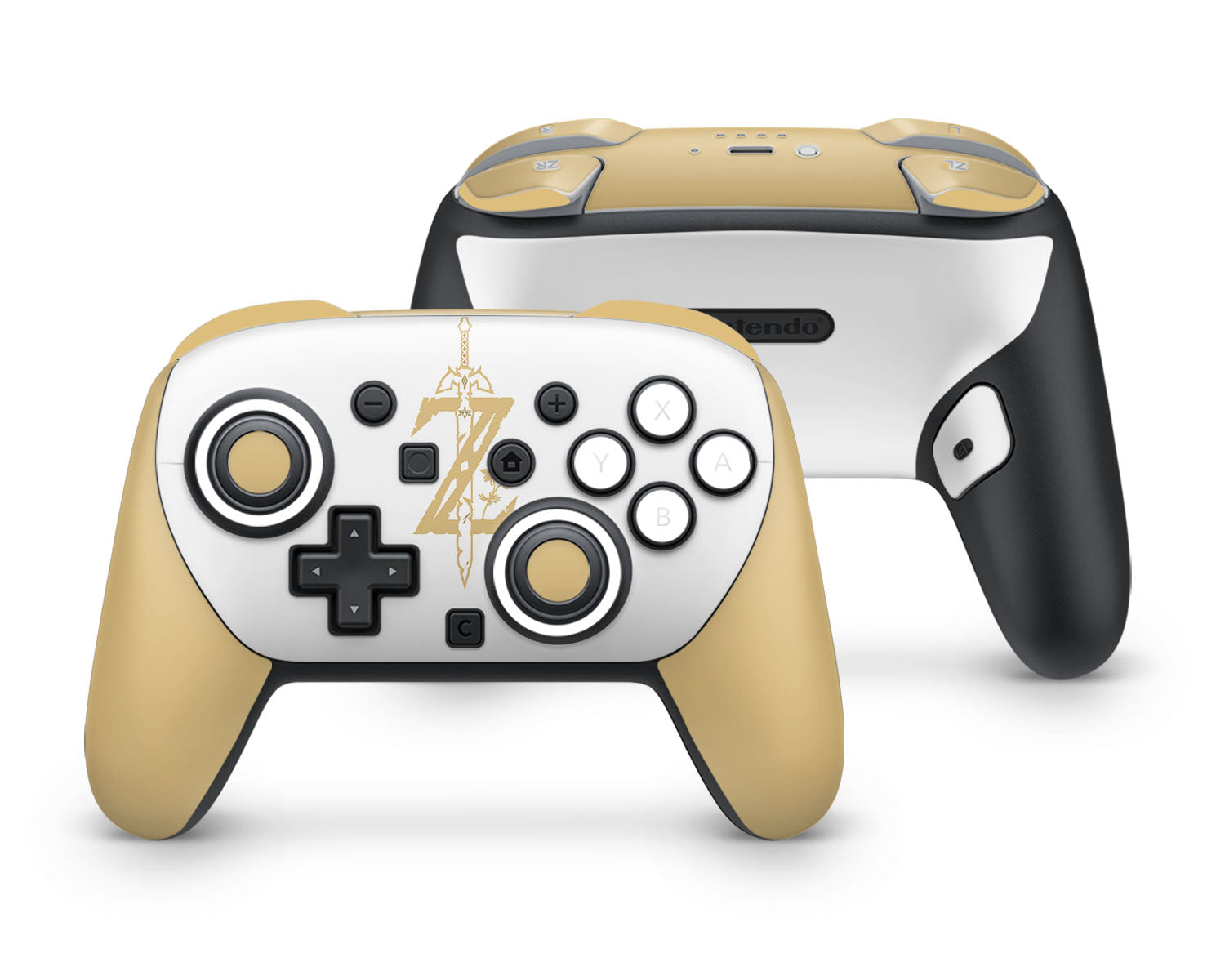 Lux Skins Nintendo Switch 2 Pro Controller Legend of Zelda White GoldSkins - Pop culture Zelda Skin