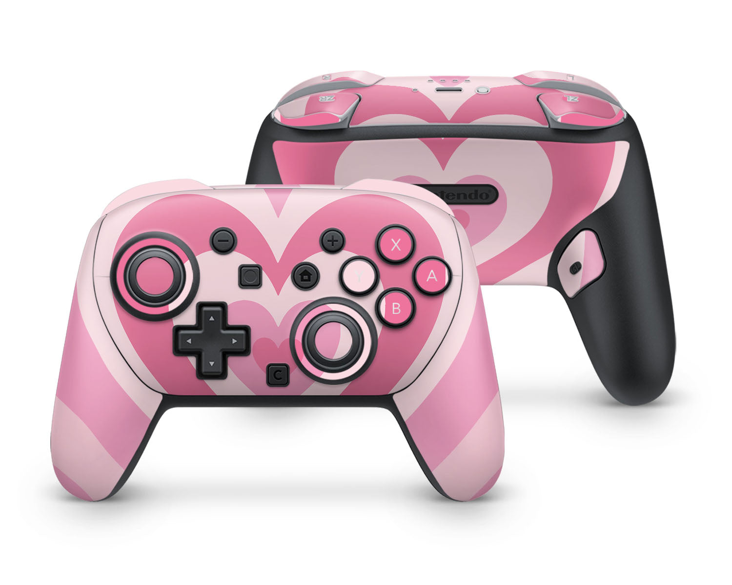 Lux Skins Nintendo Switch 2 Pro Controller Pink Retro HeartsSkins - Art Solid Colours Skin