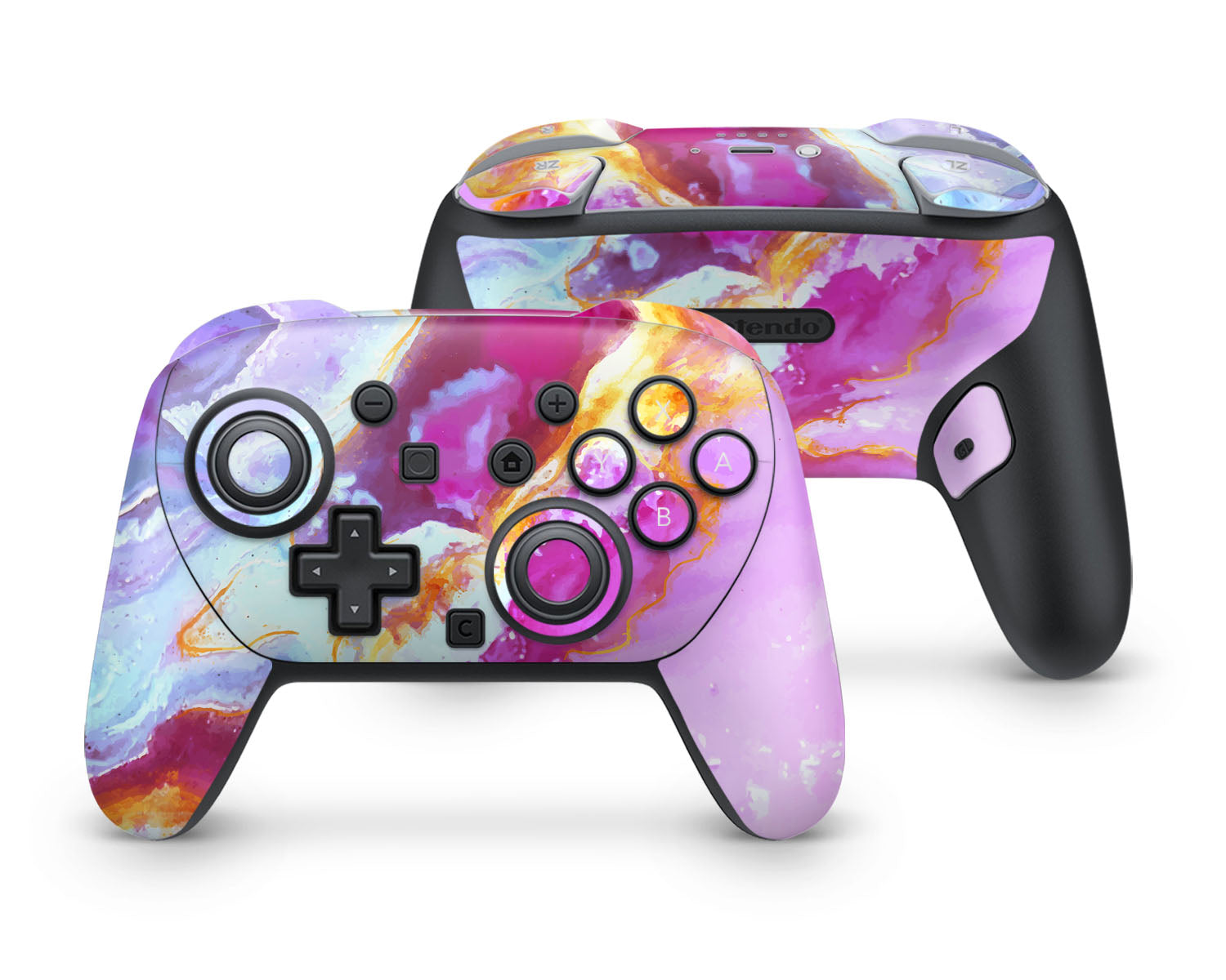 Lux Skins Nintendo Switch 2 Pro Controller Ethereal Pastel Pink MarbleSkins - Pattern Marble Skin