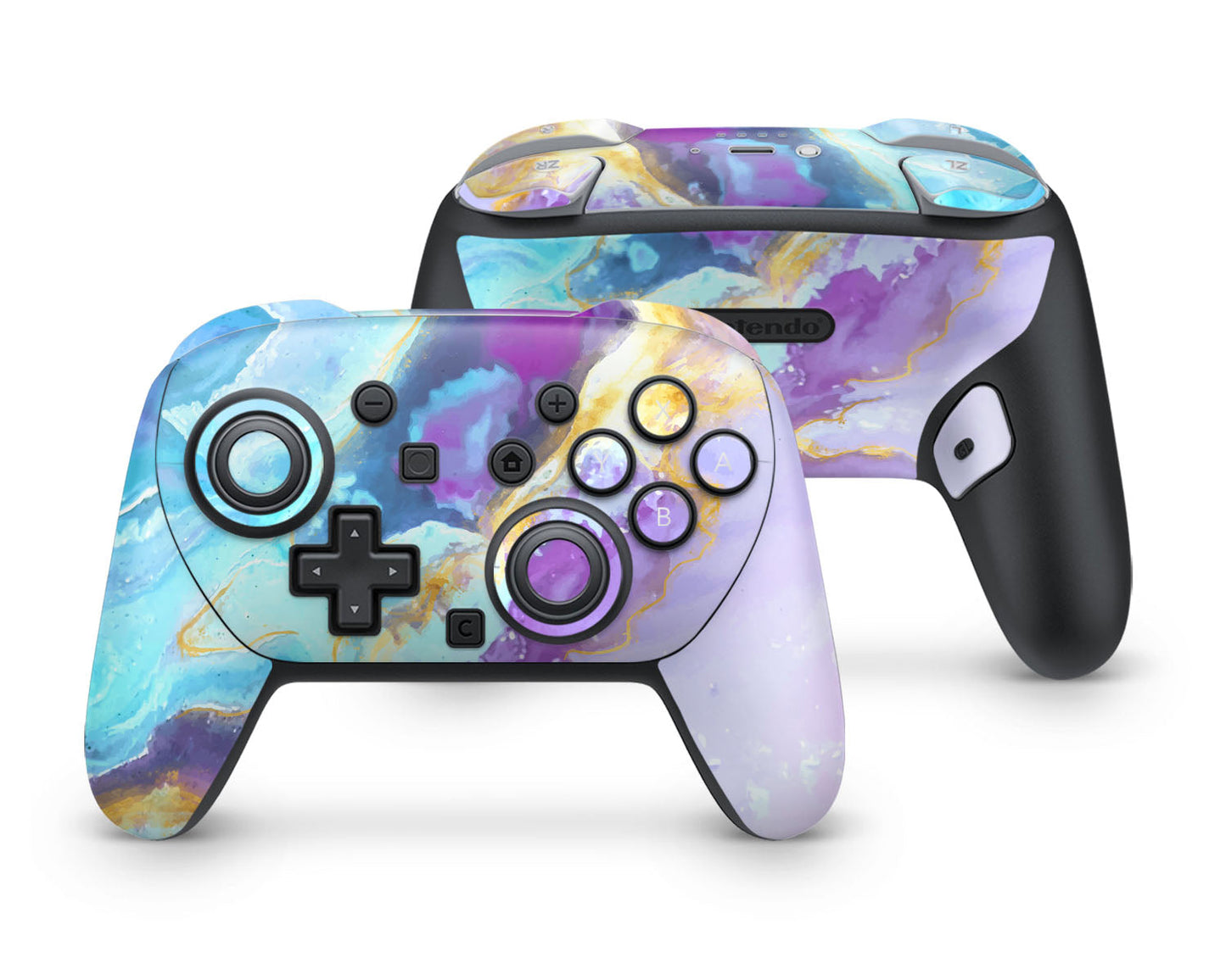Lux Skins Nintendo Switch 2 Pro Controller Ethereal Pastel Purple MarbleSkins - Pattern Marble Skin