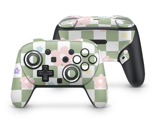 Lux Skins Nintendo Switch 2 Pro Controller Danish Pastel Flower GreenSkins - Art Floral Skin