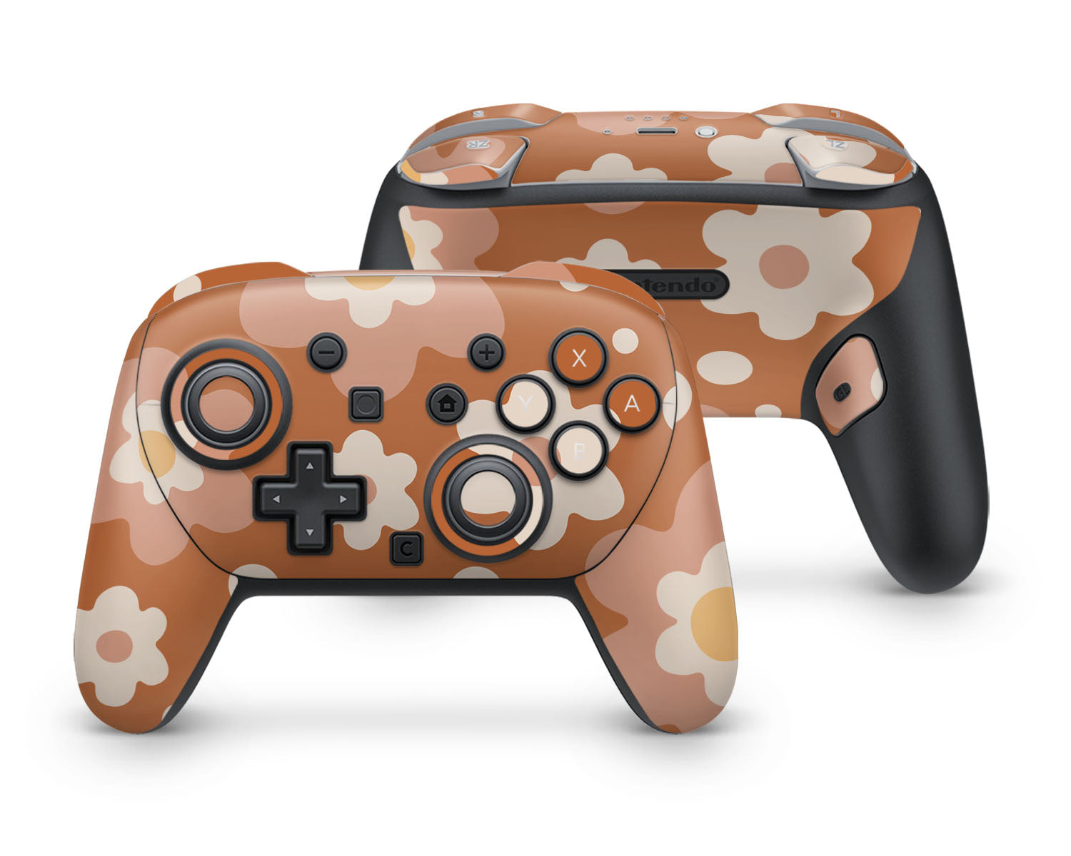 Lux Skins Nintendo Switch 2 Pro Controller Retro 80s Floral BeigeSkins - Art Floral Skin