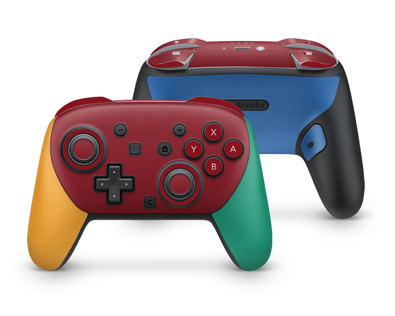 Lux Skins Nintendo Switch 2 Pro Controller Retro Fearless Color BlockingSkins - Solid Colours Colour Blocking Skin