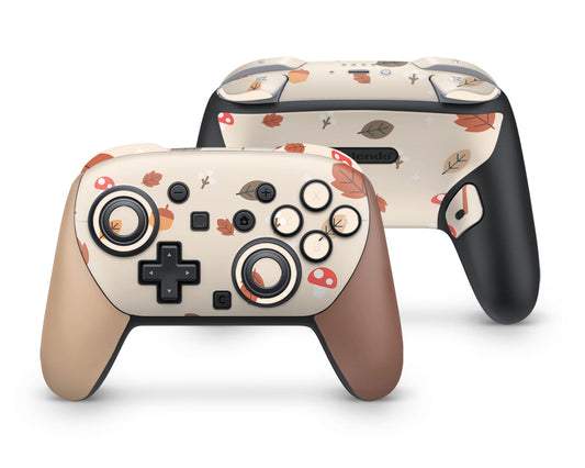 Lux Skins Nintendo Switch 2 Pro Controller Cute Mushroom LeavesSkins - Art Floral Skin